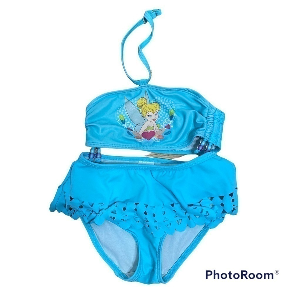 Tinker Bell Swim Suit 2 Piece Disney Store Sz 4 Girls Blue